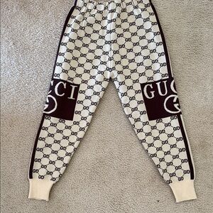 Cream and Brown Logo Joggers